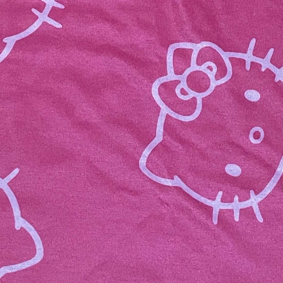 Shein X Hello Kitty Cat Print Crop Tee In Hot Pink Size XS - Picture 6 of 7